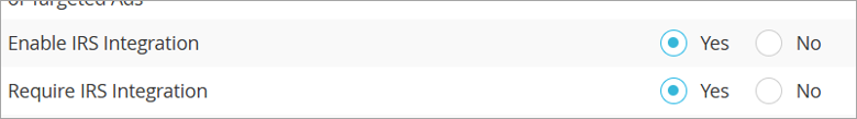 IRS Integration Settings